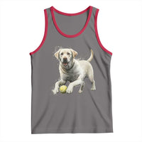 Cute Yellow Labrador Retriever With Tennis Ball Tank Top - Wonder Print Shop