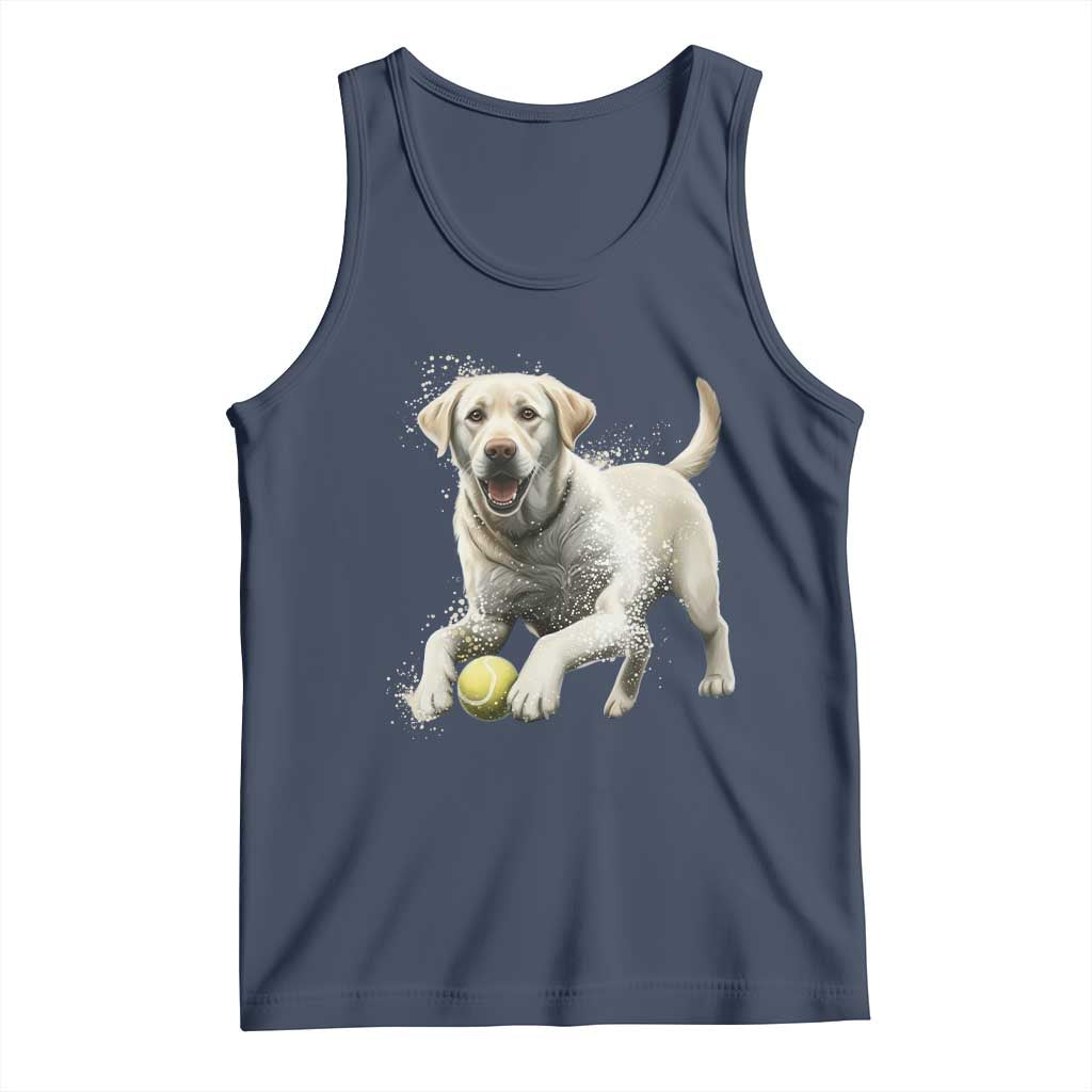 Cute Yellow Labrador Retriever With Tennis Ball Tank Top - Wonder Print Shop