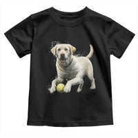 Cute Yellow Labrador Retriever With Tennis Ball Toddler T Shirt - Wonder Print Shop