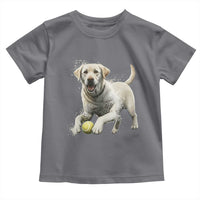 Cute Yellow Labrador Retriever With Tennis Ball Toddler T Shirt - Wonder Print Shop