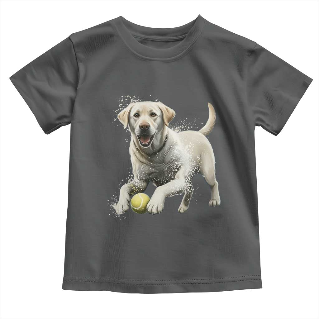 Cute Yellow Labrador Retriever With Tennis Ball Toddler T Shirt - Wonder Print Shop