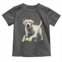 Cute Yellow Labrador Retriever With Tennis Ball Toddler T Shirt - Wonder Print Shop