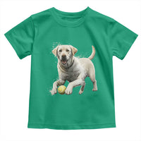 Cute Yellow Labrador Retriever With Tennis Ball Toddler T Shirt - Wonder Print Shop