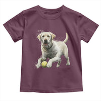 Cute Yellow Labrador Retriever With Tennis Ball Toddler T Shirt - Wonder Print Shop