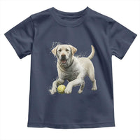 Cute Yellow Labrador Retriever With Tennis Ball Toddler T Shirt - Wonder Print Shop