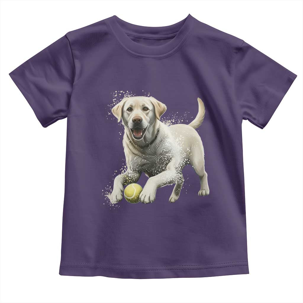 Cute Yellow Labrador Retriever With Tennis Ball Toddler T Shirt - Wonder Print Shop