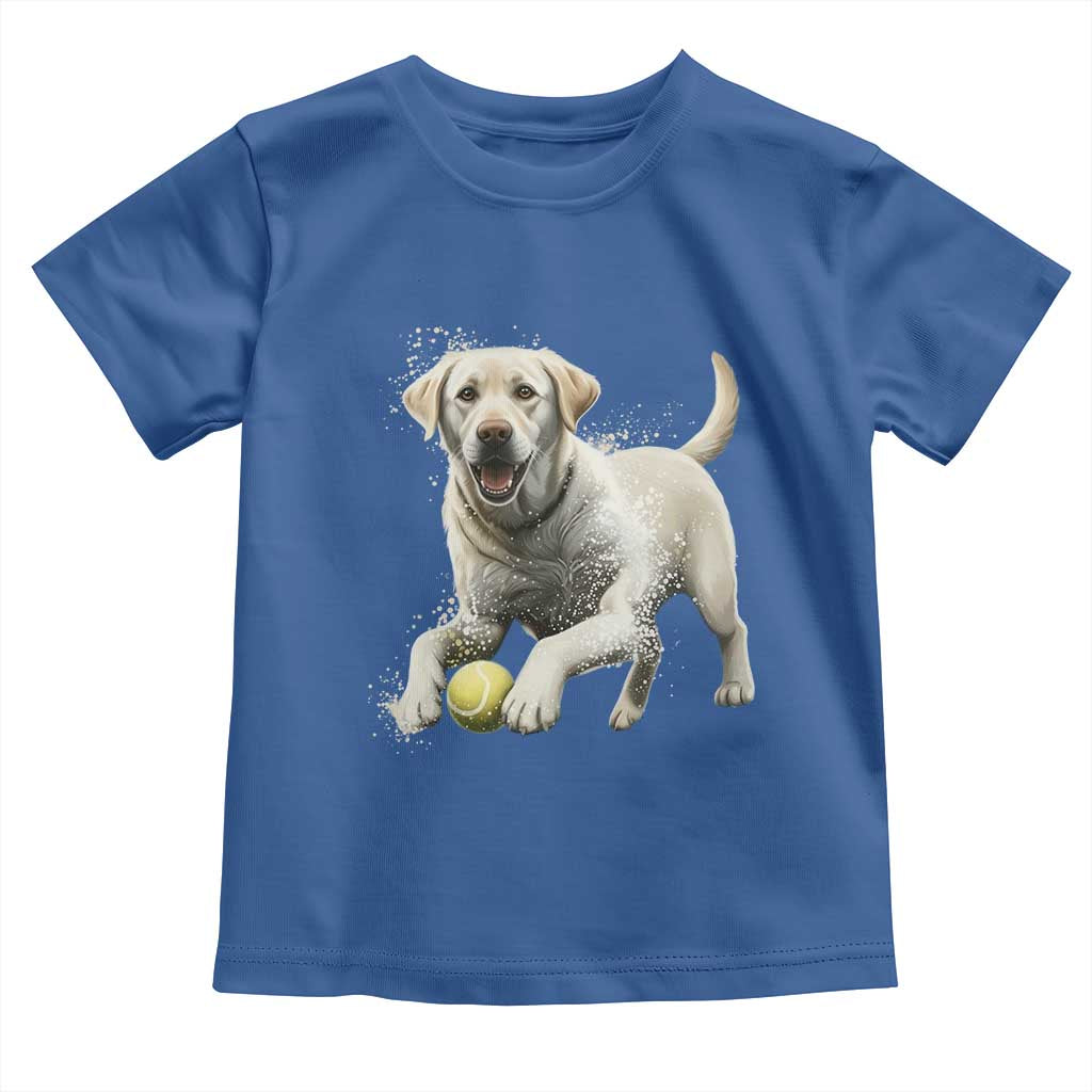 Cute Yellow Labrador Retriever With Tennis Ball Toddler T Shirt - Wonder Print Shop