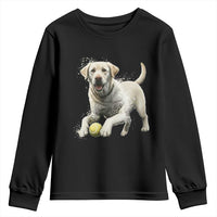 Cute Yellow Labrador Retriever With Tennis Ball Youth Sweatshirt - Wonder Print Shop