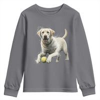 Cute Yellow Labrador Retriever With Tennis Ball Youth Sweatshirt - Wonder Print Shop