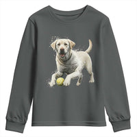Cute Yellow Labrador Retriever With Tennis Ball Youth Sweatshirt - Wonder Print Shop