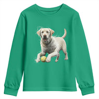 Cute Yellow Labrador Retriever With Tennis Ball Youth Sweatshirt - Wonder Print Shop