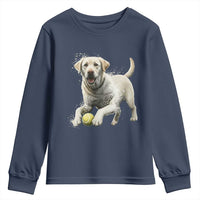 Cute Yellow Labrador Retriever With Tennis Ball Youth Sweatshirt - Wonder Print Shop