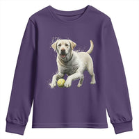 Cute Yellow Labrador Retriever With Tennis Ball Youth Sweatshirt - Wonder Print Shop