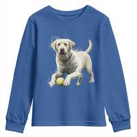 Cute Yellow Labrador Retriever With Tennis Ball Youth Sweatshirt - Wonder Print Shop