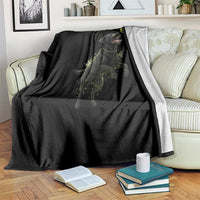Playful Black Labrador Fetching Chasing Tennis Ball Throw Blanket - Wonder Print Shop