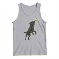 Playful Black Labrador Fetching Chasing Tennis Ball Tank Top - Wonder Print Shop