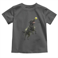 Playful Black Labrador Fetching Chasing Tennis Ball Toddler T Shirt - Wonder Print Shop