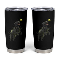 Playful Black Labrador Fetching Chasing Tennis Ball Tumbler Cup - Wonder Print Shop