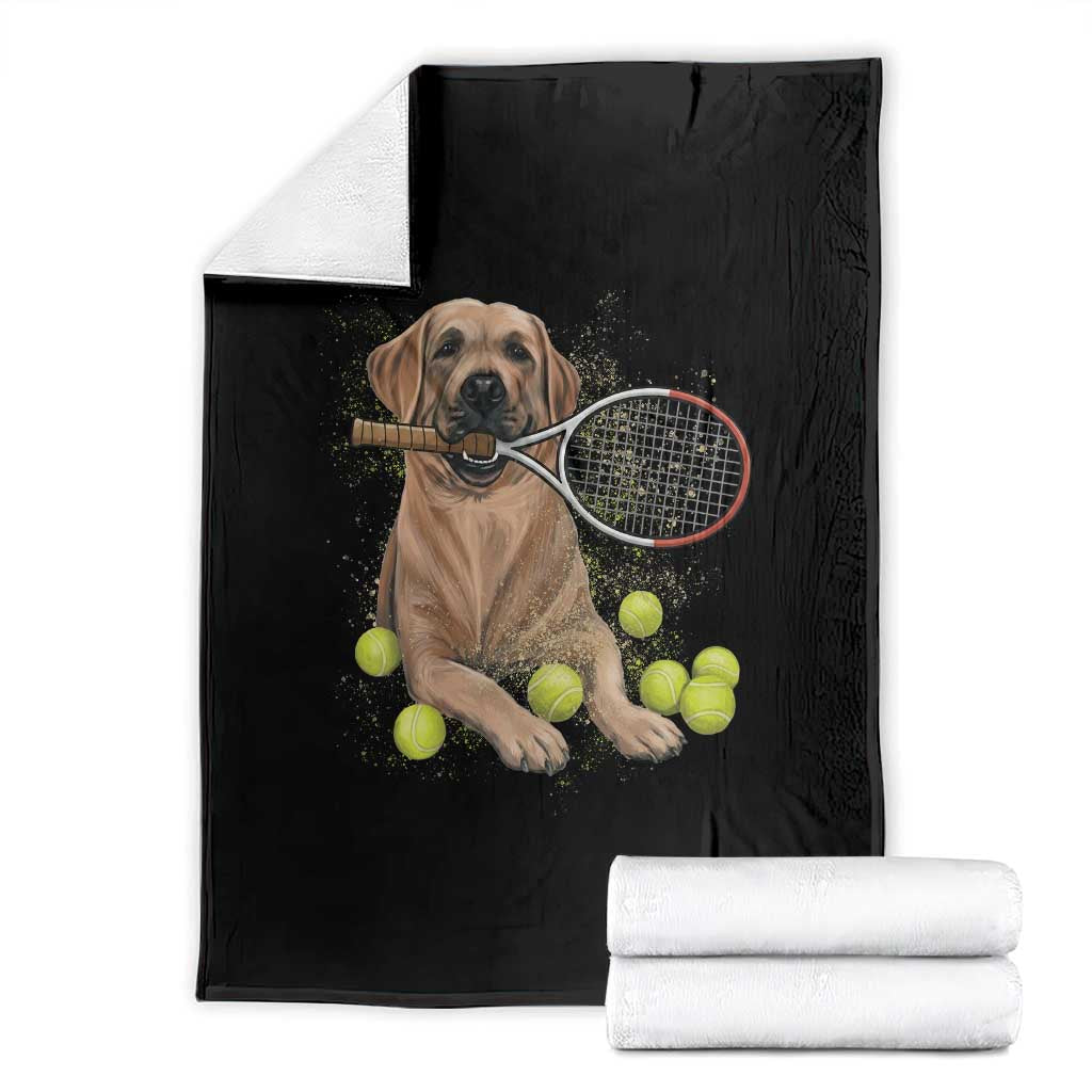 Funny Labrador Dog Playing Tennis Ball Throw Blanket Pet Lover Gift - Wonder Print Shop