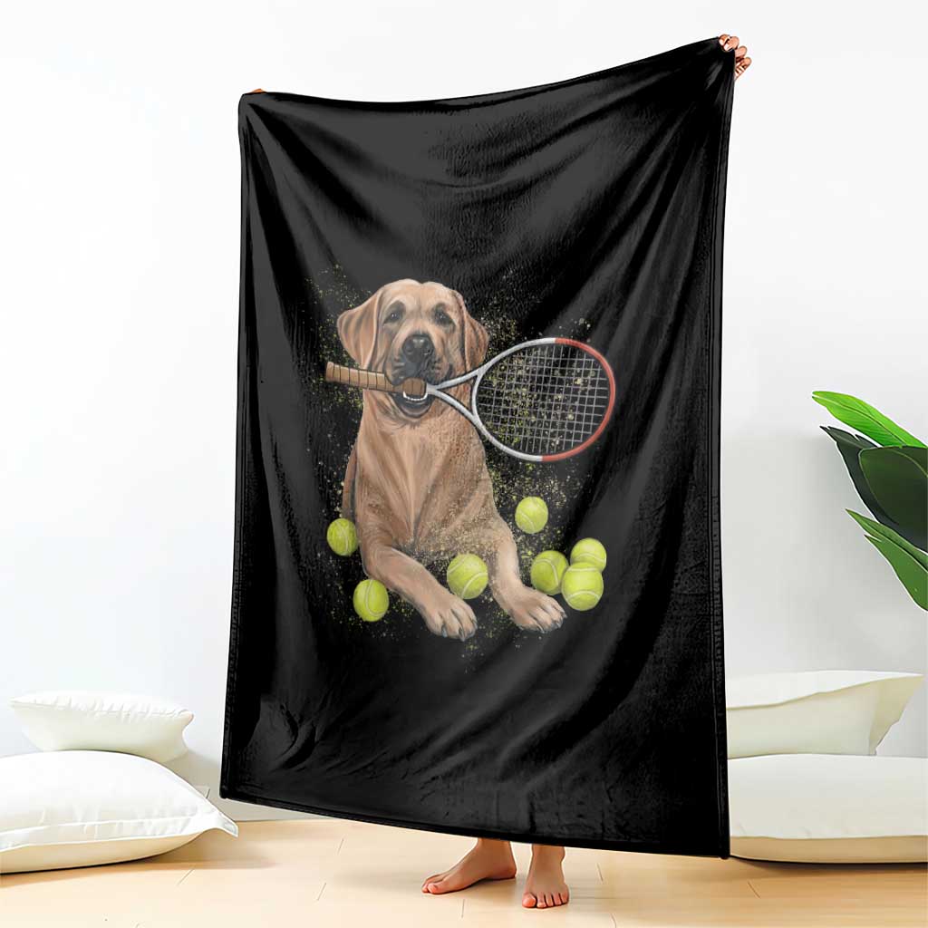 Funny Labrador Dog Playing Tennis Ball Throw Blanket Pet Lover Gift - Wonder Print Shop