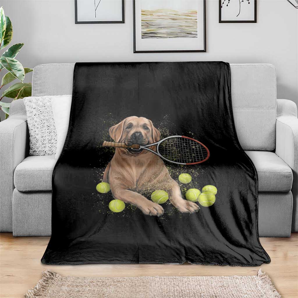Funny Labrador Dog Playing Tennis Ball Throw Blanket Pet Lover Gift - Wonder Print Shop