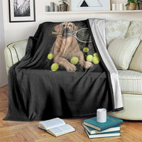 Funny Labrador Dog Playing Tennis Ball Throw Blanket Pet Lover Gift - Wonder Print Shop