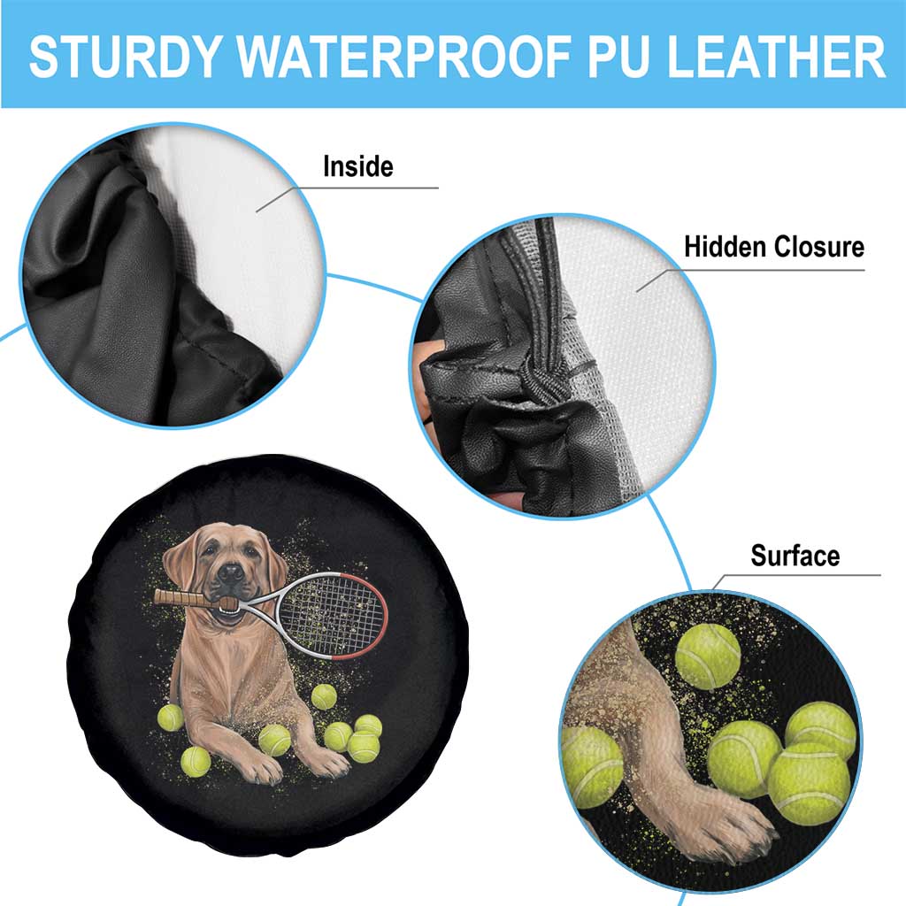 Funny Labrador Dog Playing Tennis Ball Spare Tire Cover Pet Lover Gift - Wonder Print Shop