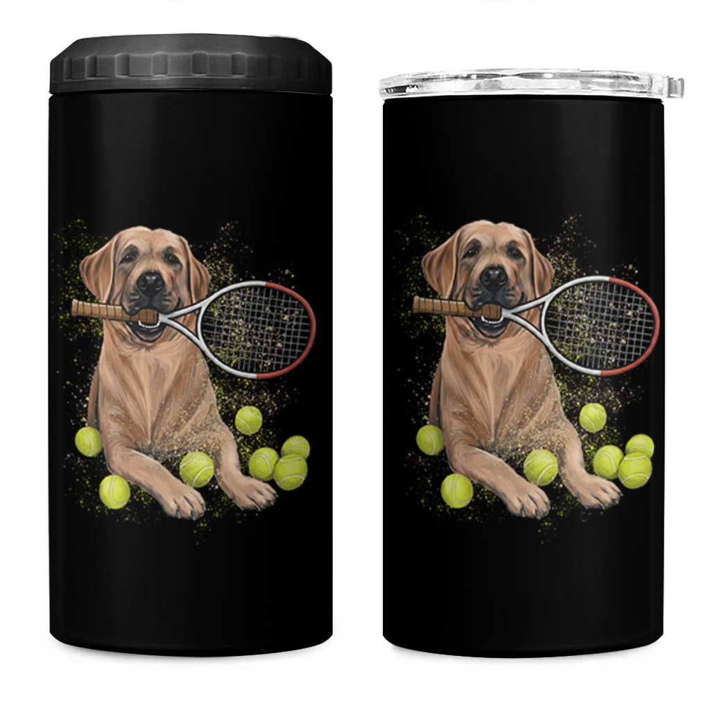 Funny Labrador Dog Playing Tennis Ball 4 in 1 Can Cooler Tumbler Pet Lover Gift - Wonder Print Shop