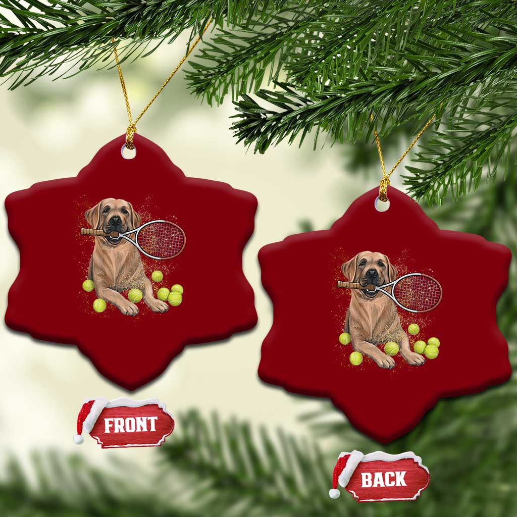 Funny Labrador Dog Playing Tennis Ball Ceramic Ornament Pet Lover Gift - Wonder Print Shop