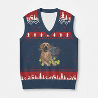 Funny Labrador Dog Playing Tennis Ball V-Neck Knit Sweater Vest Pet Lover Gift - Wonder Print Shop