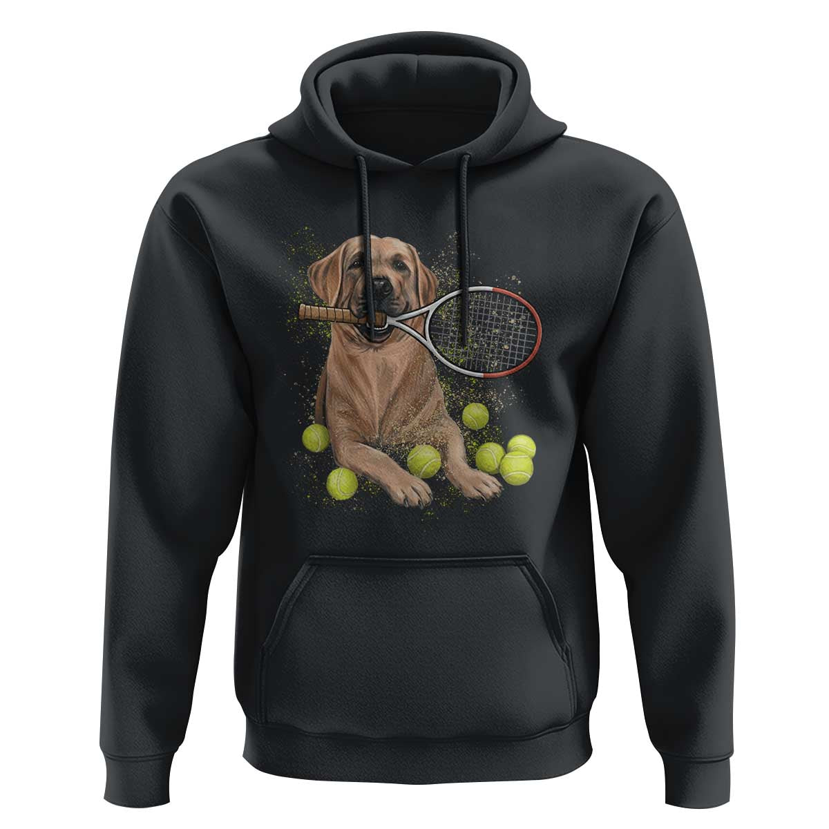 Funny Labrador Dog Playing Tennis Ball Hoodie Pet Lover Gift - Wonder Print Shop