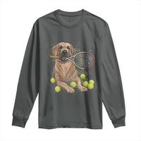 Funny Labrador Dog Playing Tennis Ball Long Sleeve Shirt Pet Lover Gift - Wonder Print Shop