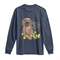 Funny Labrador Dog Playing Tennis Ball Long Sleeve Shirt Pet Lover Gift - Wonder Print Shop