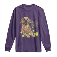 Funny Labrador Dog Playing Tennis Ball Long Sleeve Shirt Pet Lover Gift - Wonder Print Shop