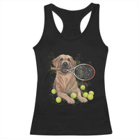 Funny Labrador Dog Playing Tennis Ball Racerback Tank Top Pet Lover Gift - Wonder Print Shop