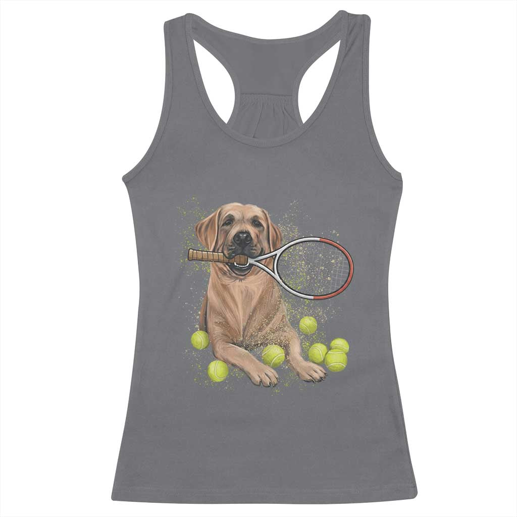 Funny Labrador Dog Playing Tennis Ball Racerback Tank Top Pet Lover Gift - Wonder Print Shop