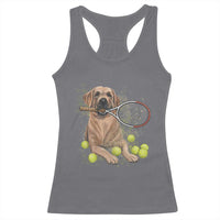 Funny Labrador Dog Playing Tennis Ball Racerback Tank Top Pet Lover Gift - Wonder Print Shop