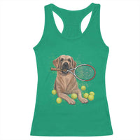 Funny Labrador Dog Playing Tennis Ball Racerback Tank Top Pet Lover Gift - Wonder Print Shop