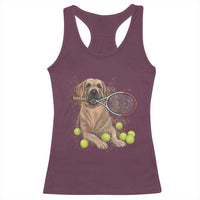 Funny Labrador Dog Playing Tennis Ball Racerback Tank Top Pet Lover Gift - Wonder Print Shop