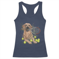 Funny Labrador Dog Playing Tennis Ball Racerback Tank Top Pet Lover Gift - Wonder Print Shop