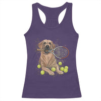 Funny Labrador Dog Playing Tennis Ball Racerback Tank Top Pet Lover Gift - Wonder Print Shop