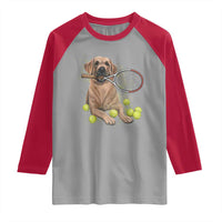Funny Labrador Dog Playing Tennis Ball Raglan Shirt Pet Lover Gift - Wonder Print Shop