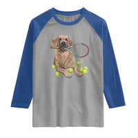 Funny Labrador Dog Playing Tennis Ball Raglan Shirt Pet Lover Gift - Wonder Print Shop