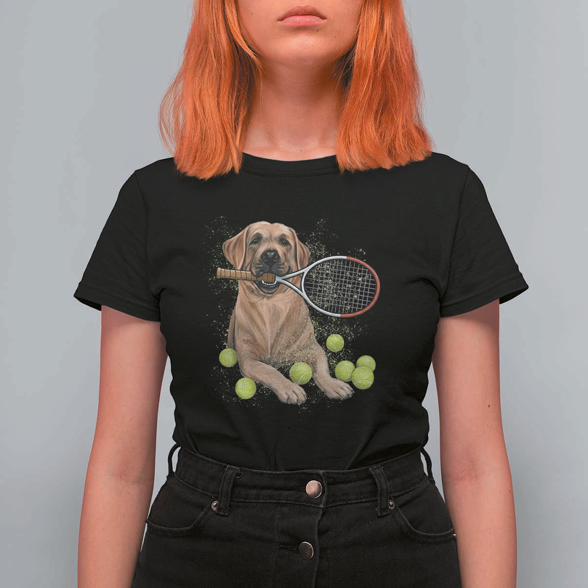 Funny Labrador Dog Playing Tennis Ball T Shirt For Women Pet Lover Gift - Wonder Print Shop