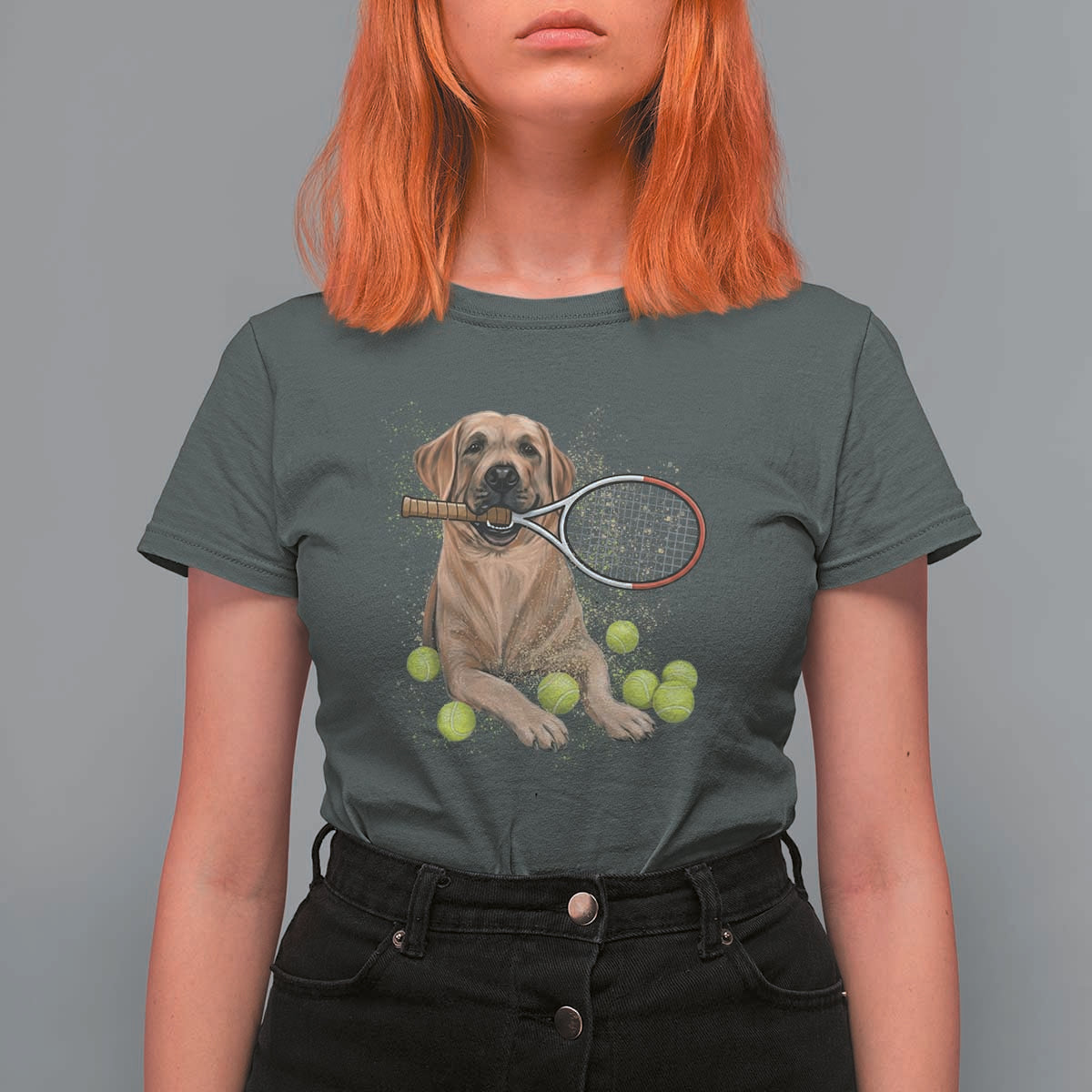 Funny Labrador Dog Playing Tennis Ball T Shirt For Women Pet Lover Gift - Wonder Print Shop