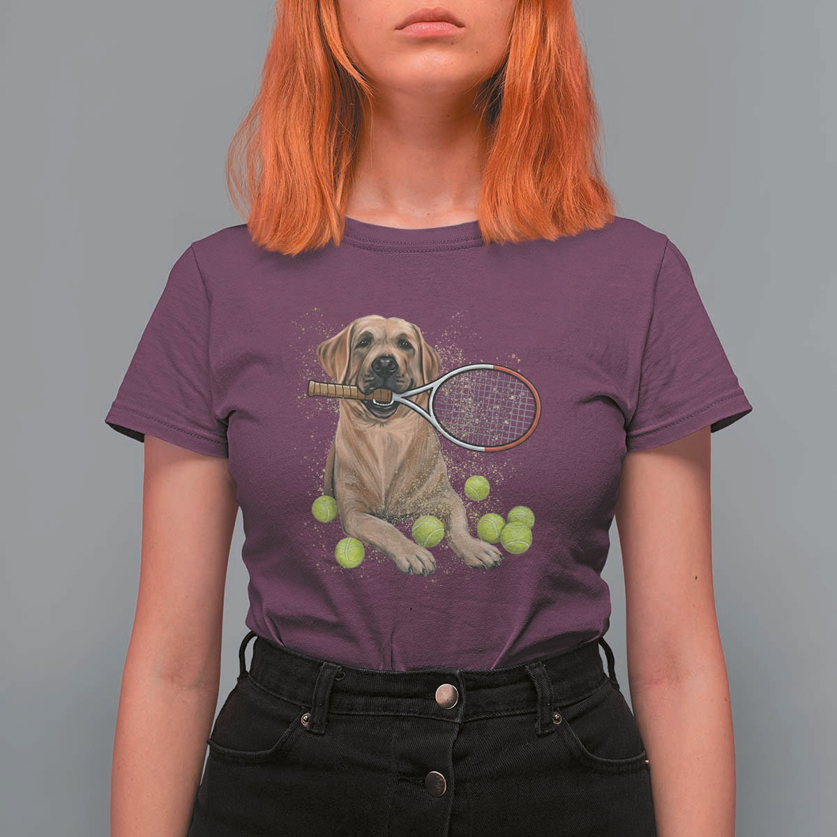 Funny Labrador Dog Playing Tennis Ball T Shirt For Women Pet Lover Gift - Wonder Print Shop