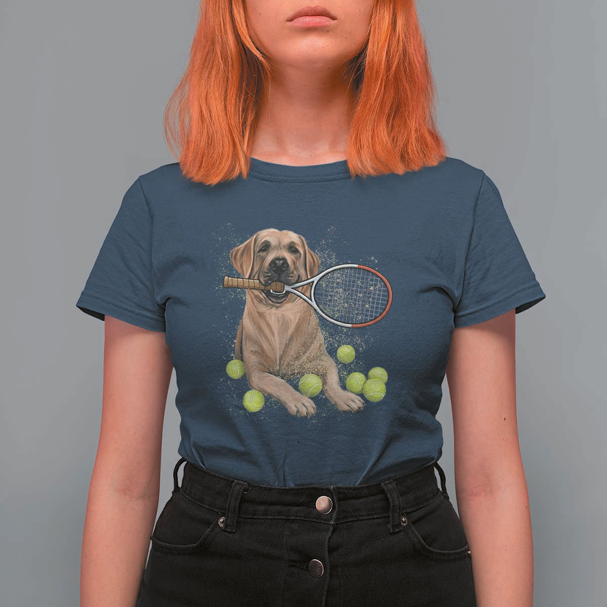 Funny Labrador Dog Playing Tennis Ball T Shirt For Women Pet Lover Gift - Wonder Print Shop