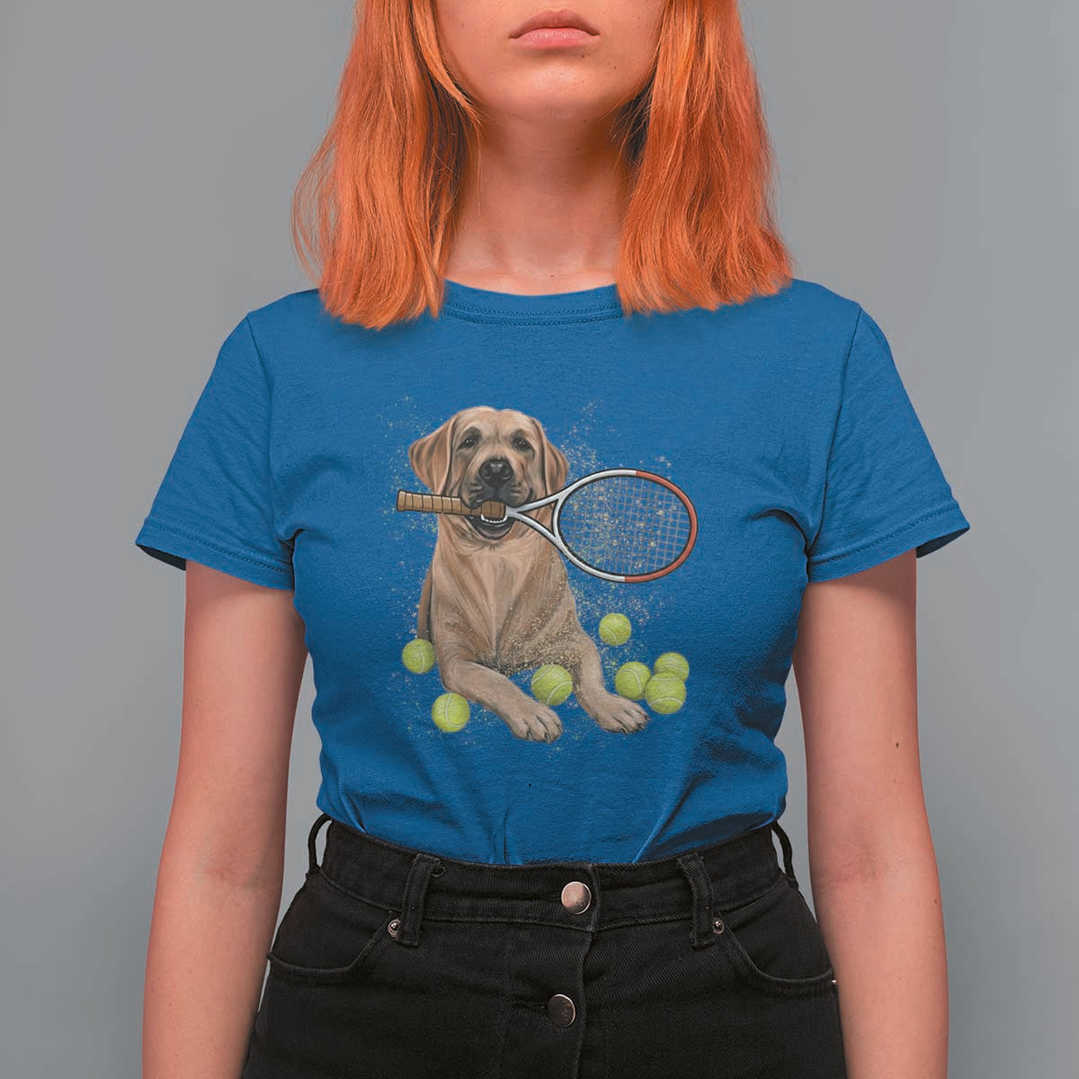 Funny Labrador Dog Playing Tennis Ball T Shirt For Women Pet Lover Gift - Wonder Print Shop