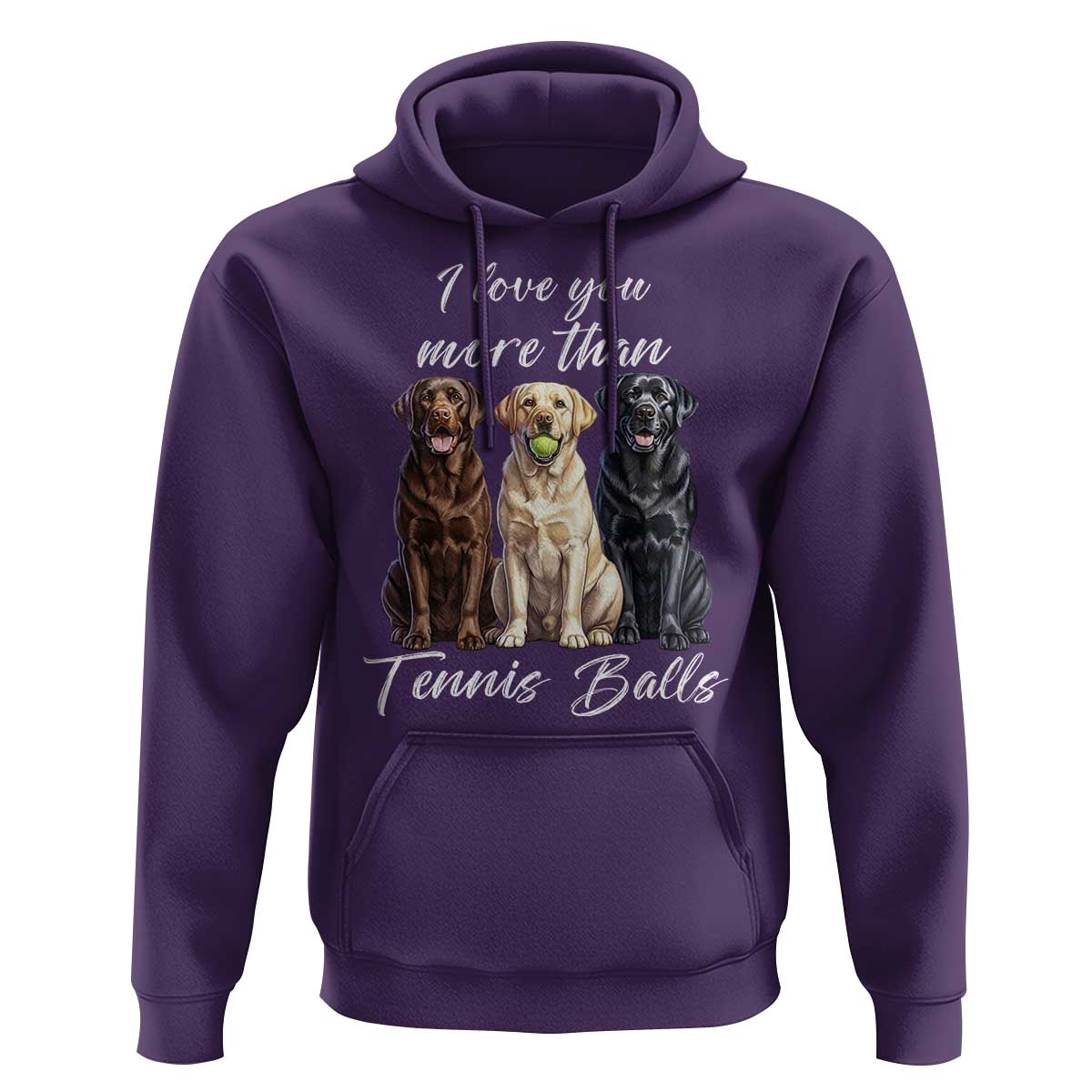 Funny Labrador Tennis Lover Hoodie I Love You More Than Tennis Ball - Wonder Print Shop