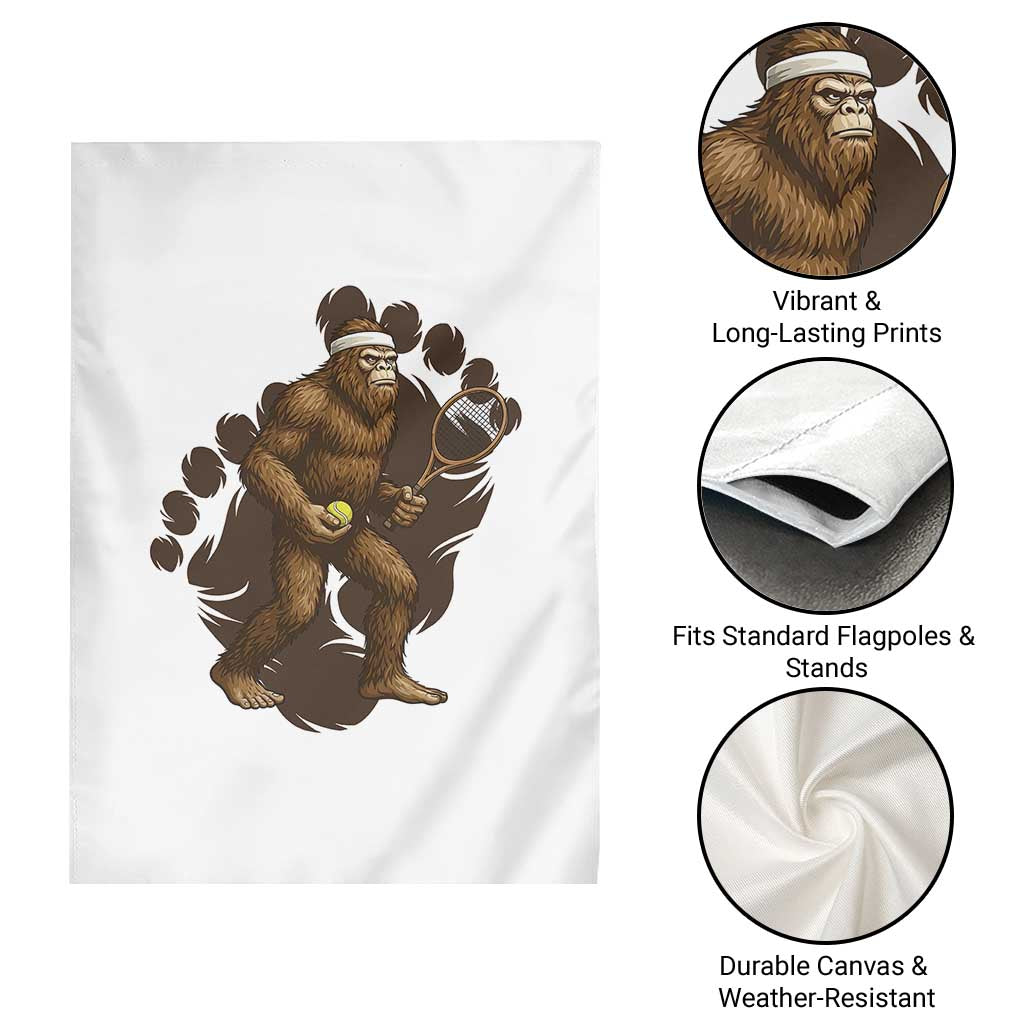 Funny Bigfoot Tennis Player Garden Flag Folklore Cryptid Gift - Wonder Print Shop